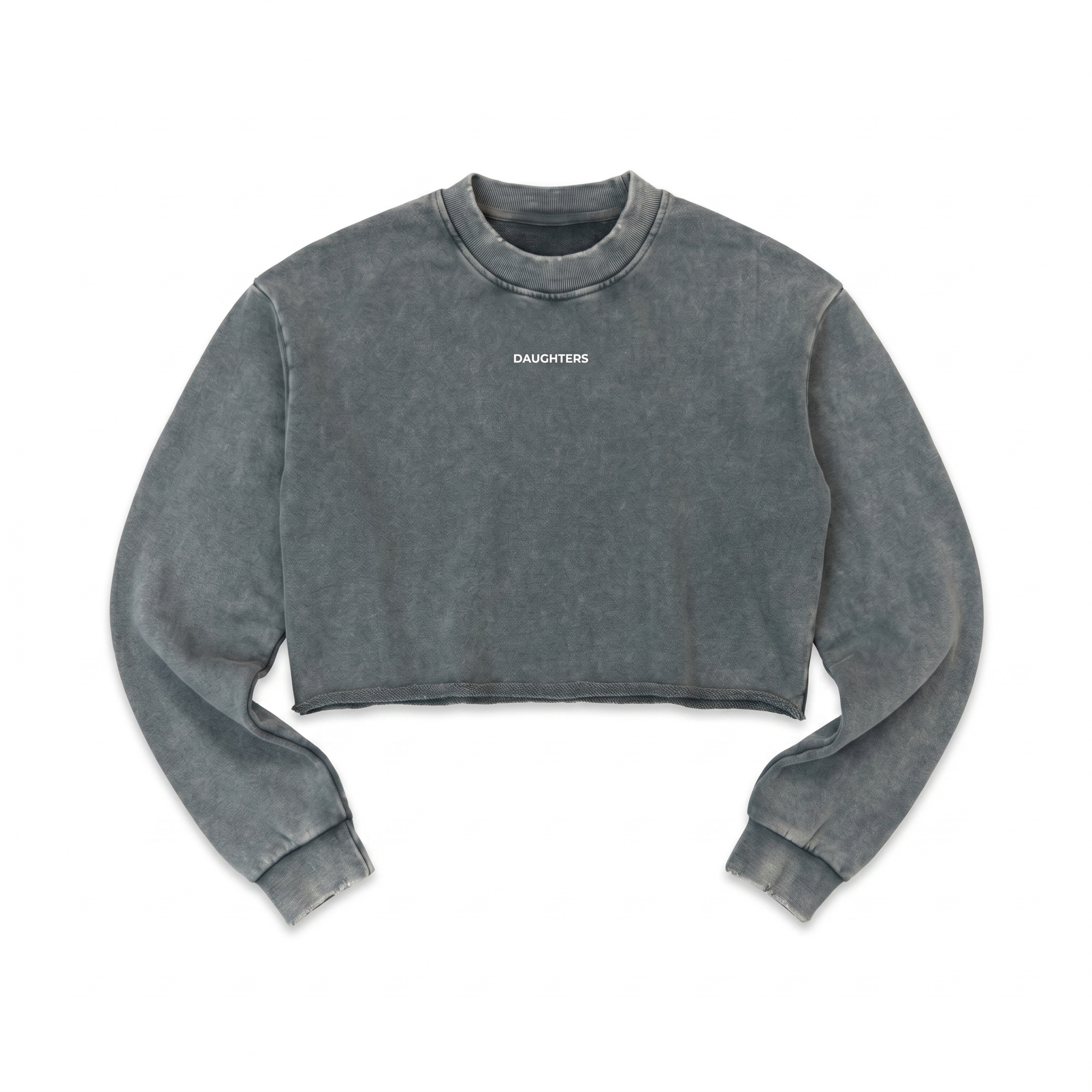 Cropped Raw Edge Logo Sweatshirt