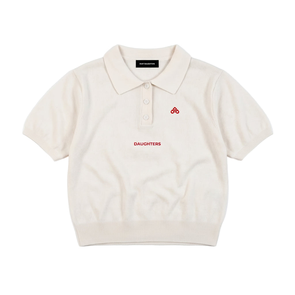 Cropped Knit Logo Polo