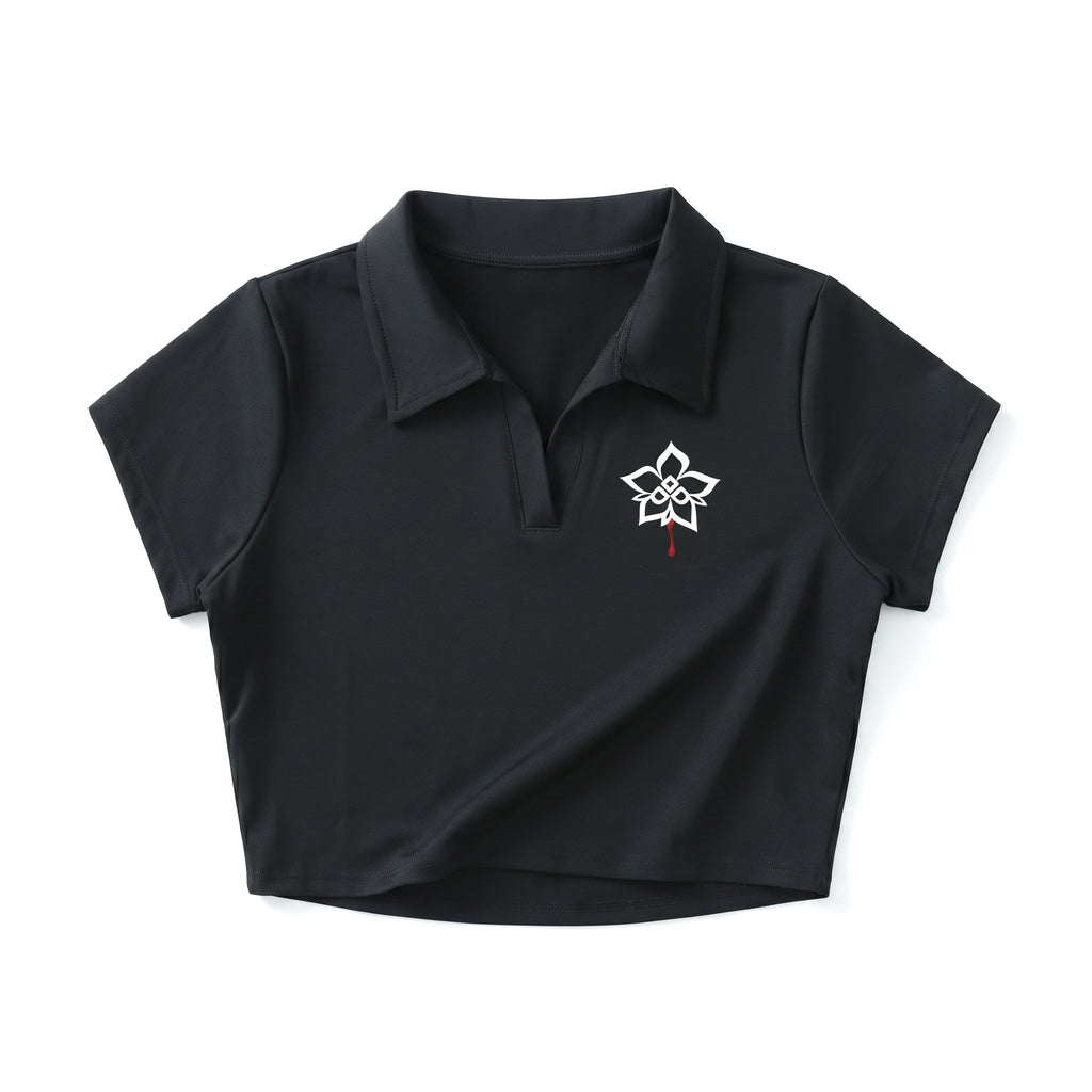 Bleeding Rose Cropped Polo