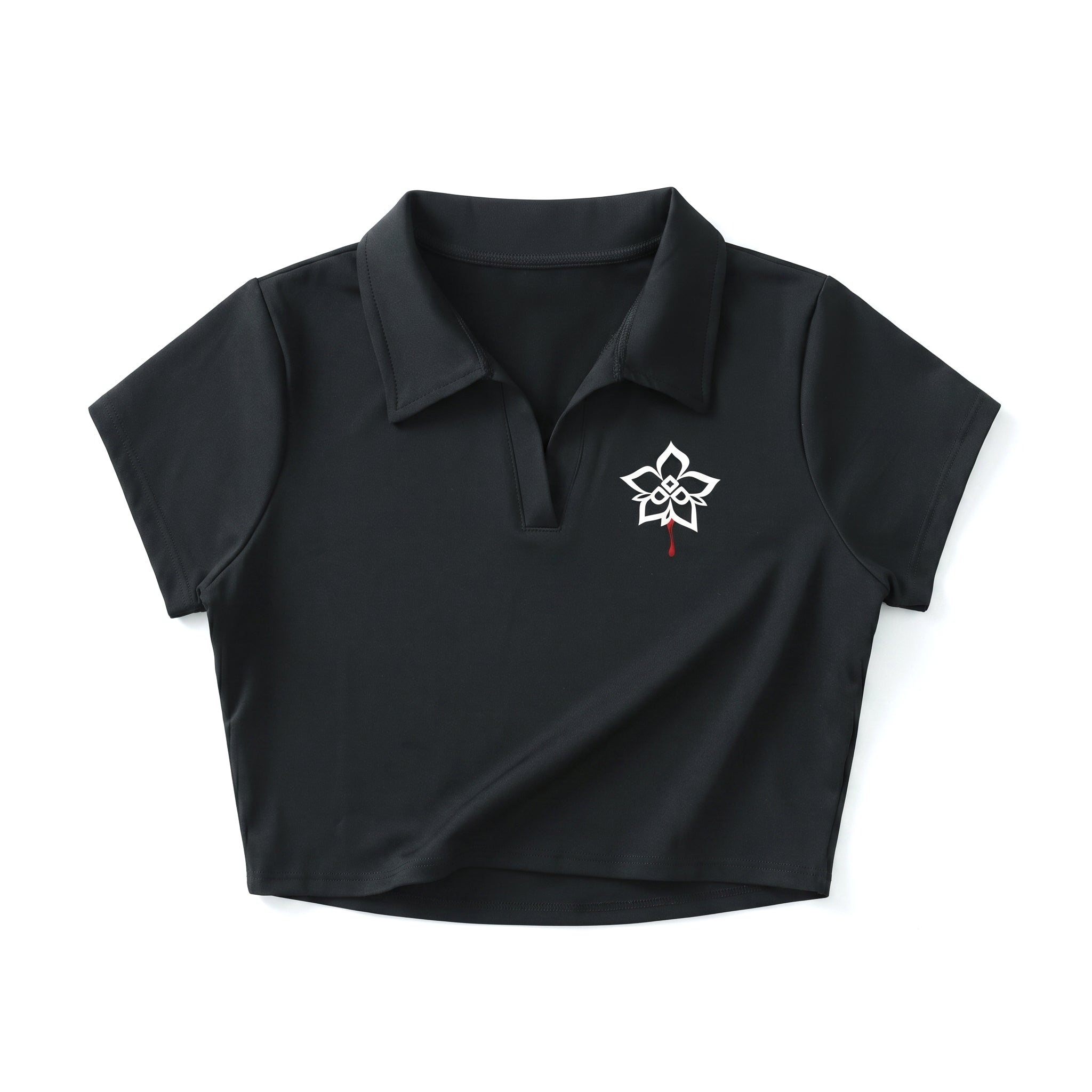 Bleeding Rose Cropped Polo