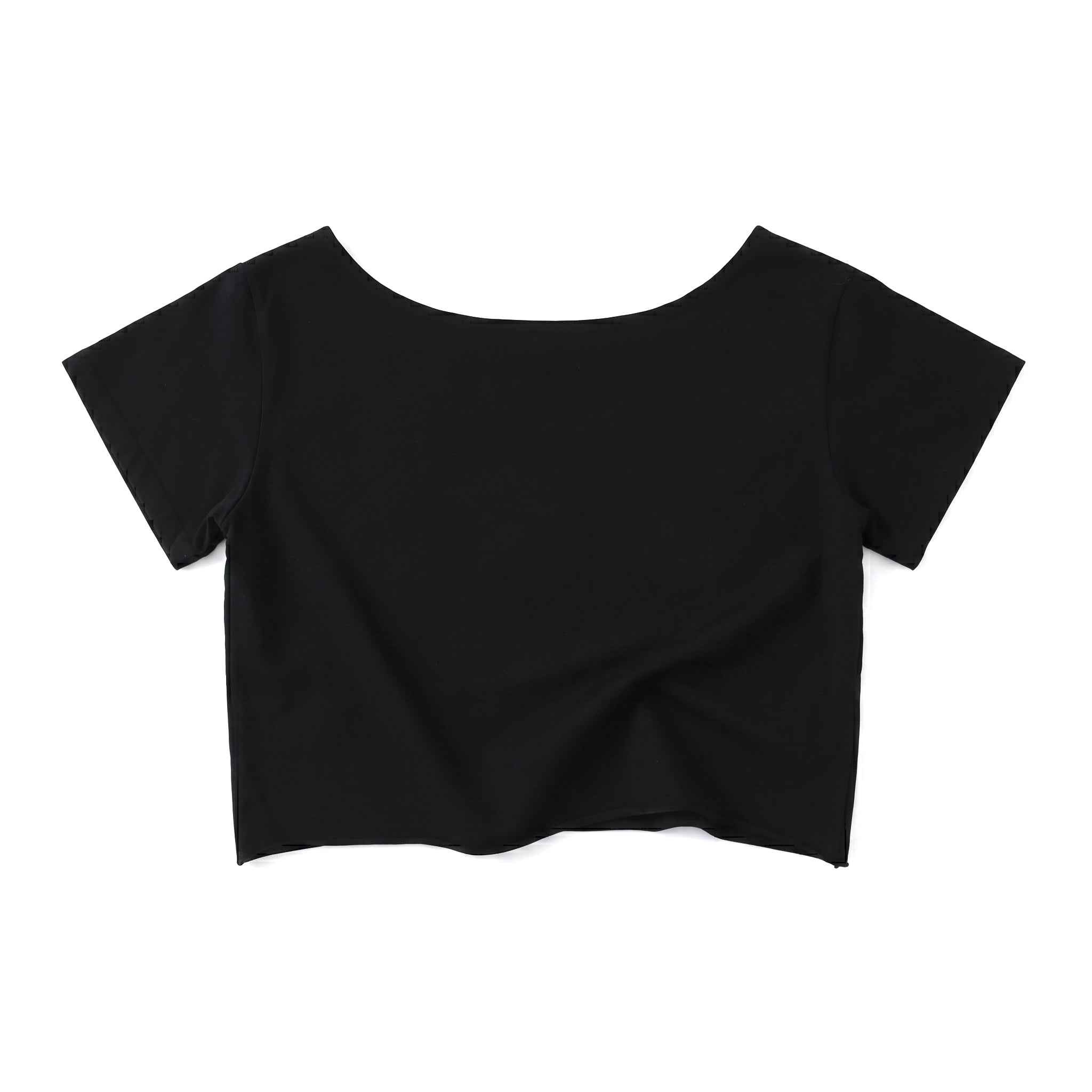 Cropped Off-Shoulder Logo Top