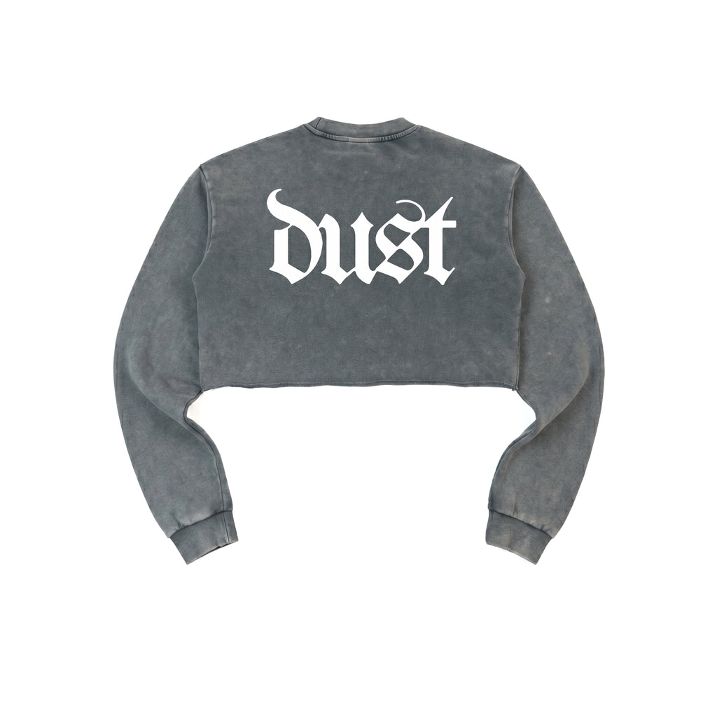 Cropped Raw Edge Logo Sweatshirt