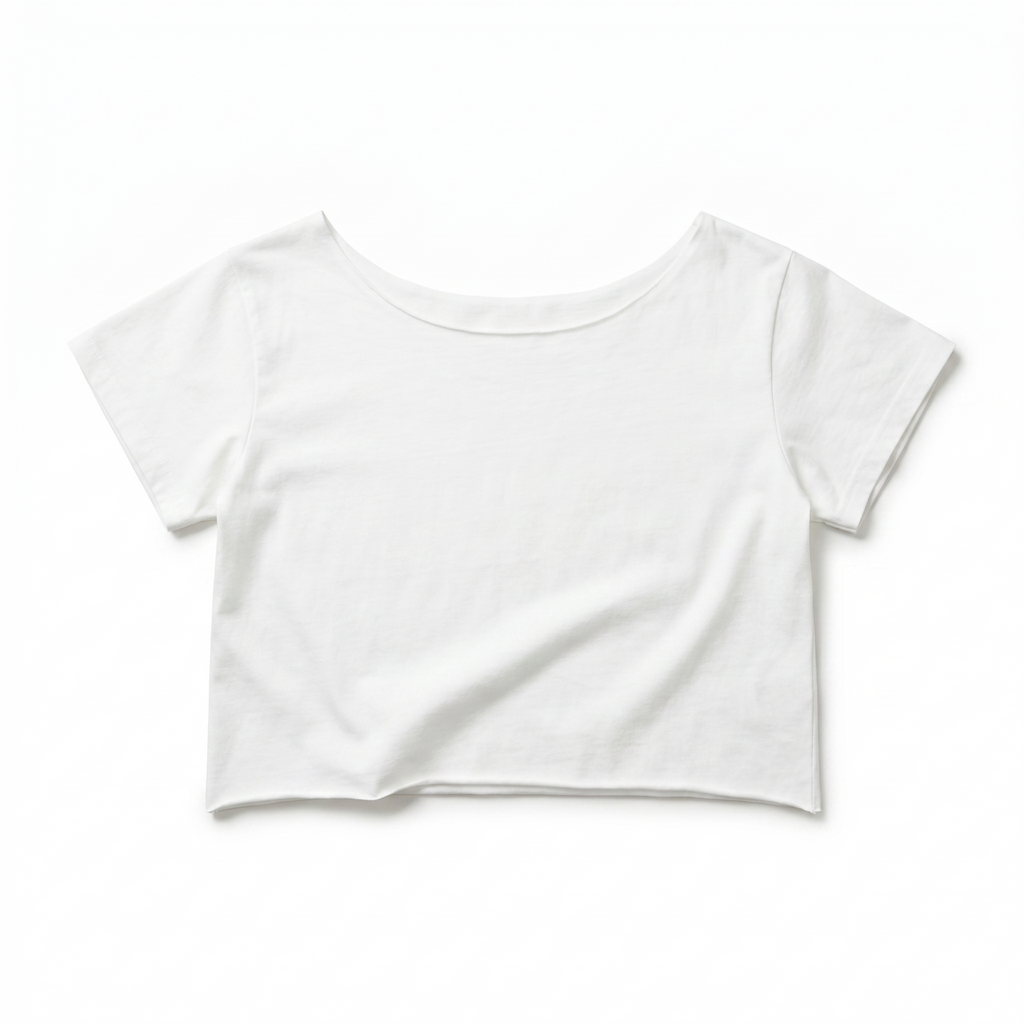 Cropped Off-Shoulder Logo Top
