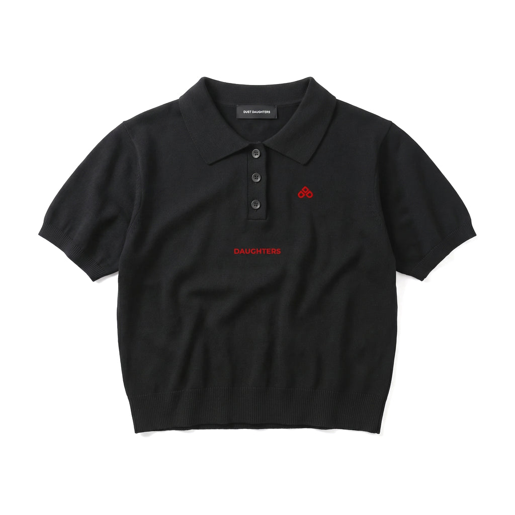 Cropped Knit Logo Polo