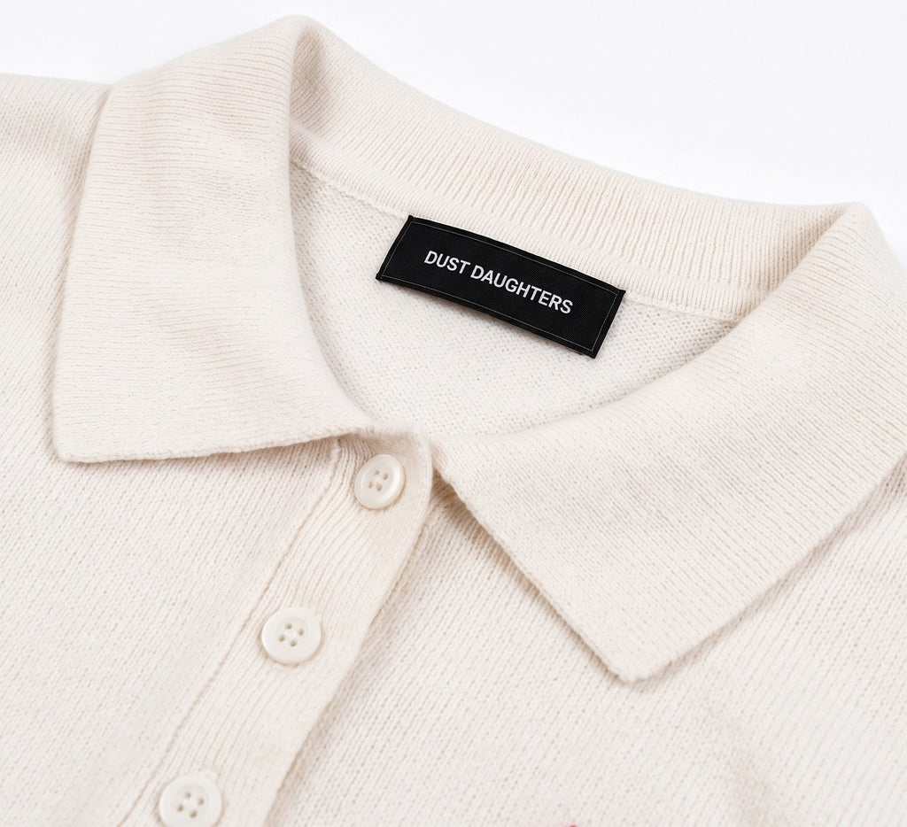 Cropped Knit Logo Polo