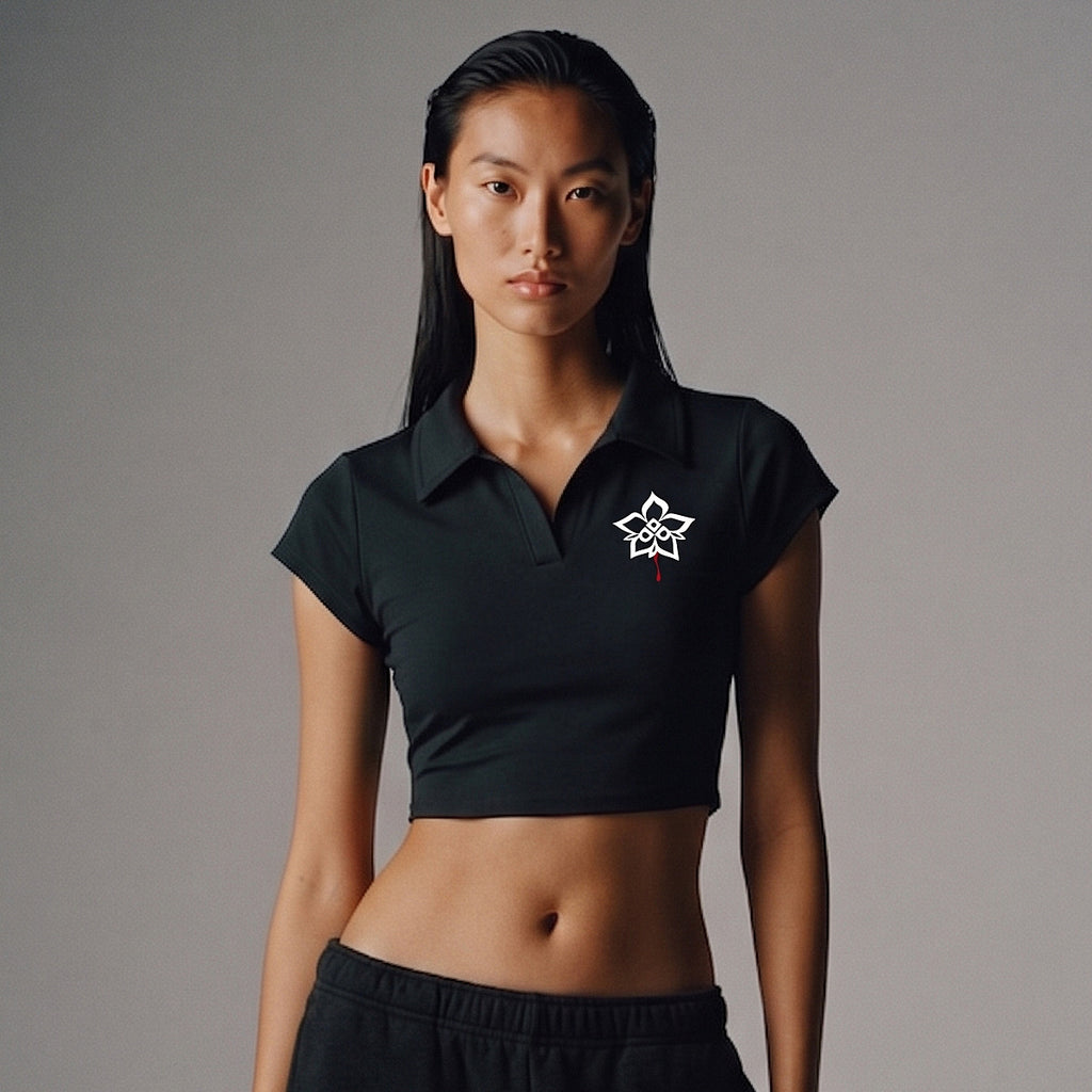 Bleeding Rose Cropped Polo