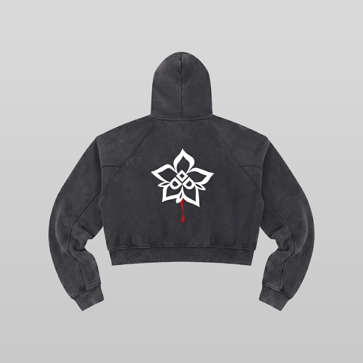 Cropped Bleeding Rose Hoodie