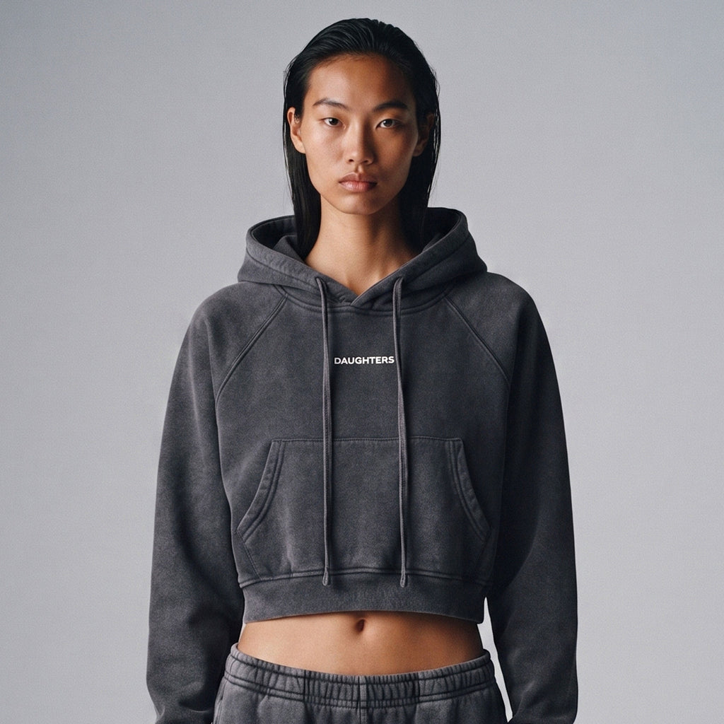 Cropped Bleeding Rose Hoodie