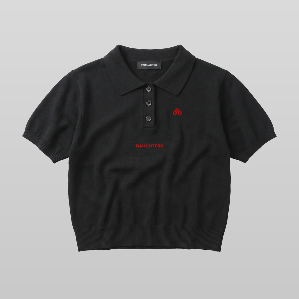 Cropped Knit Logo Polo