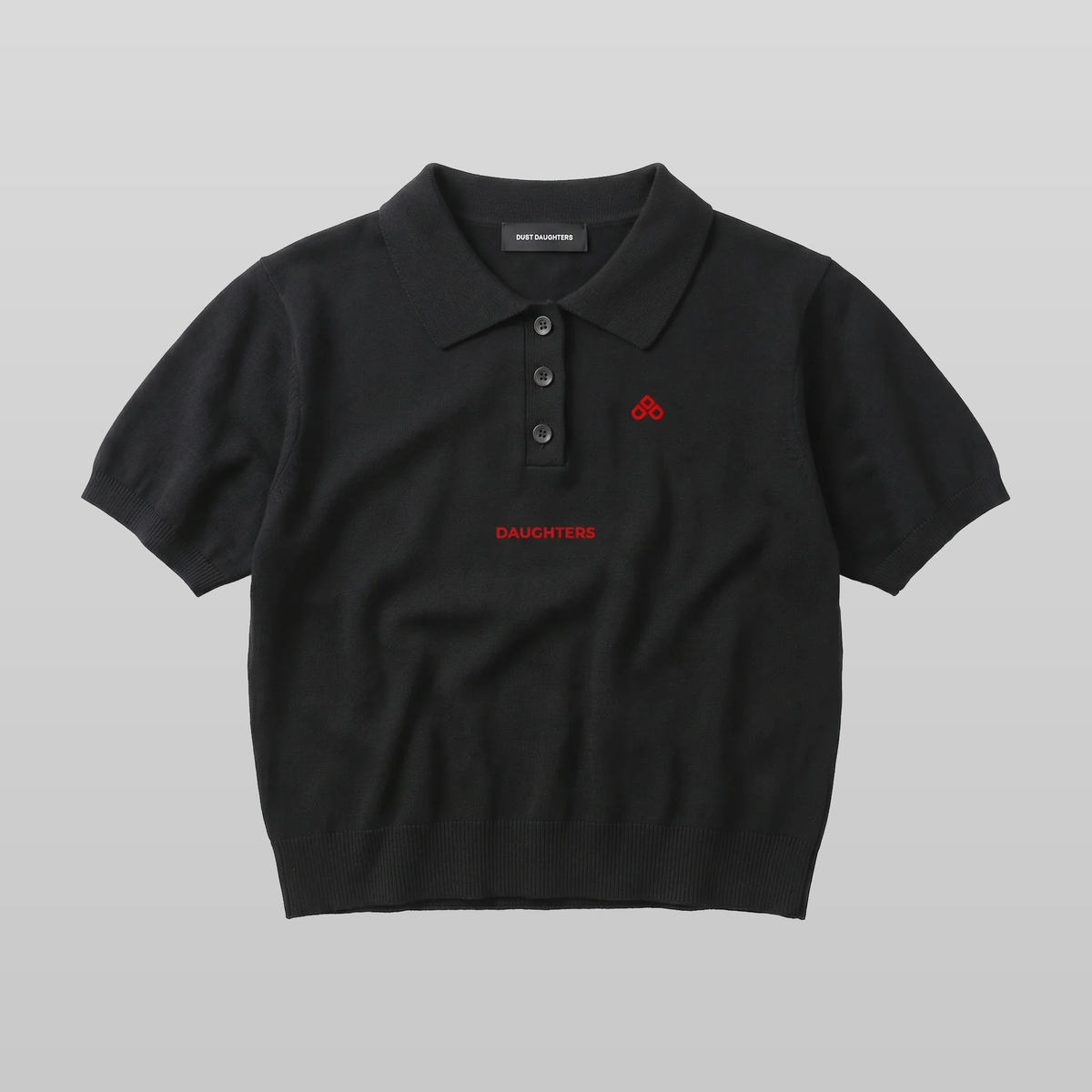 Cropped Knit Logo Polo