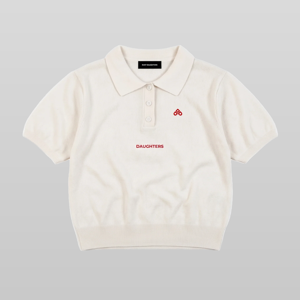 Cropped Knit Logo Polo