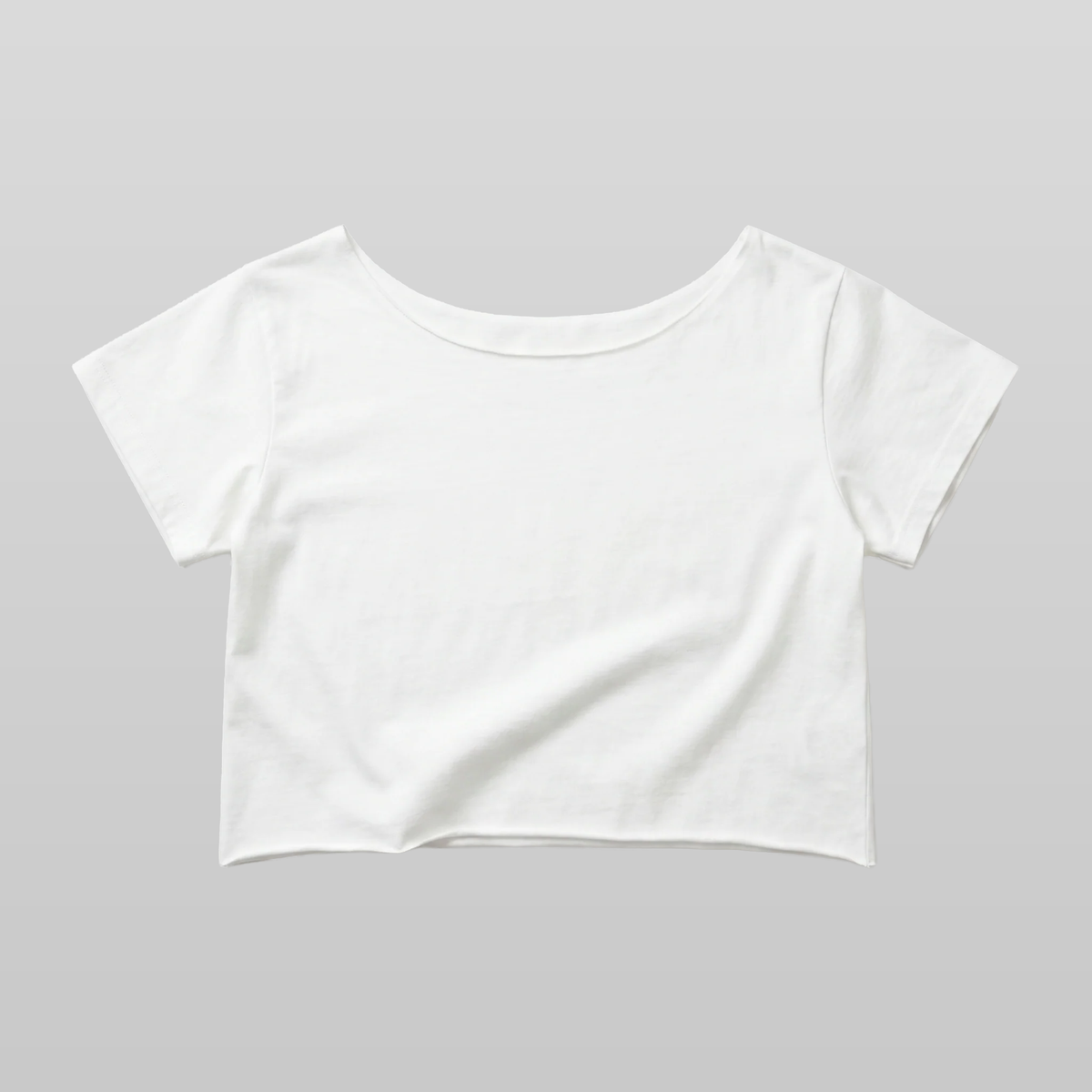 Cropped Off-Shoulder Logo Top