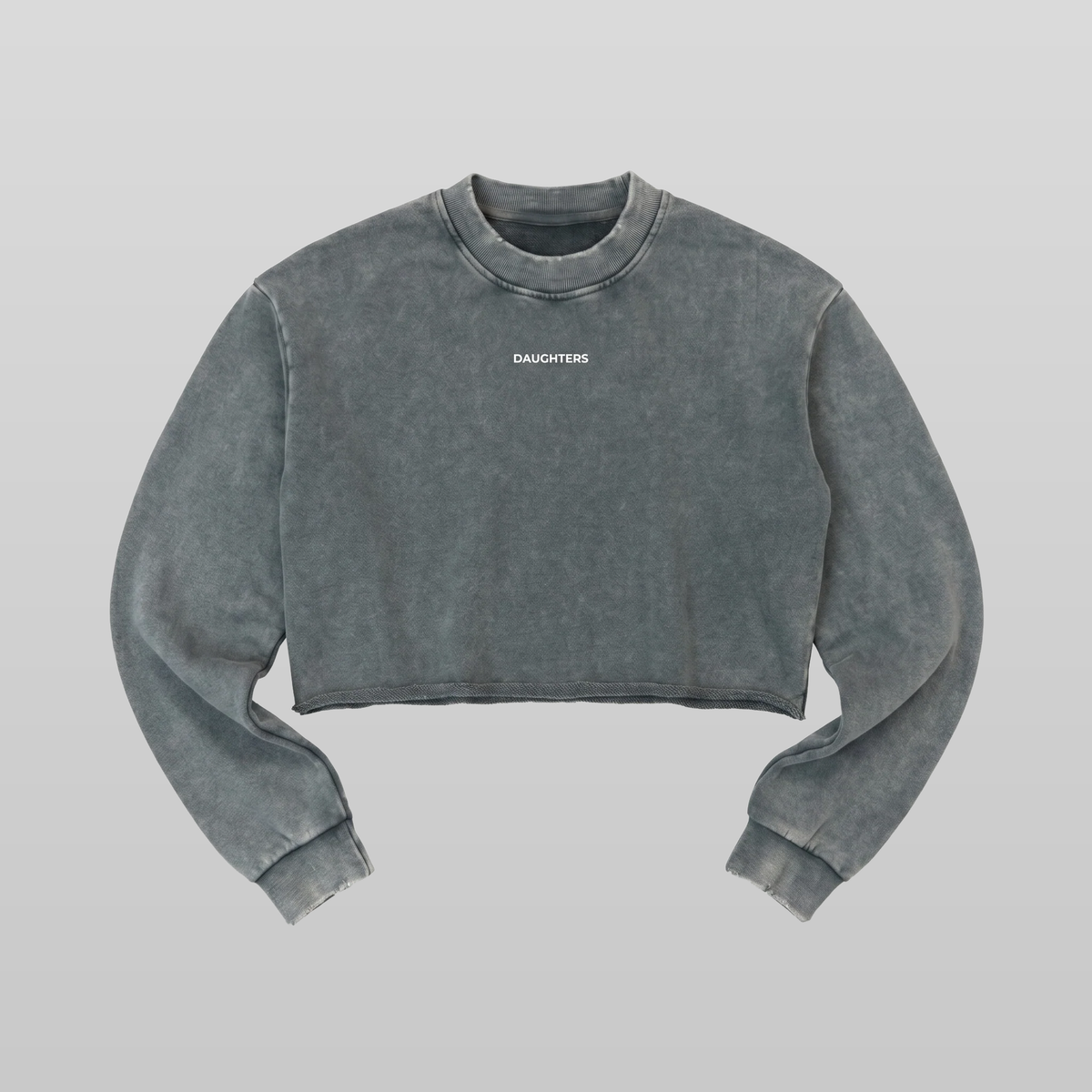 Cropped Raw Edge Logo Sweatshirt