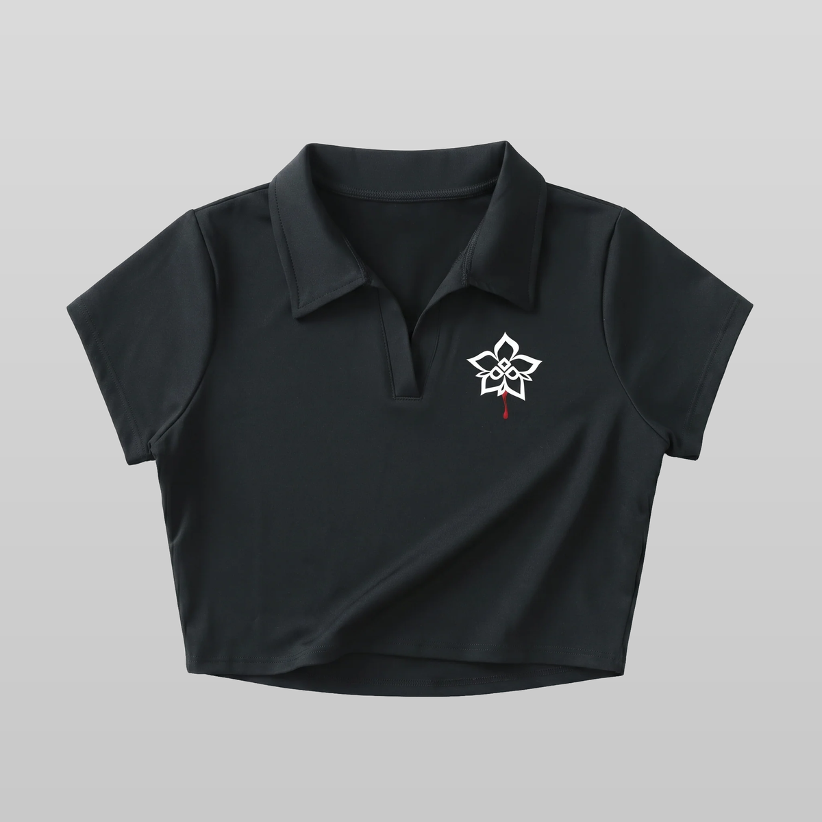 Bleeding Rose Cropped Polo