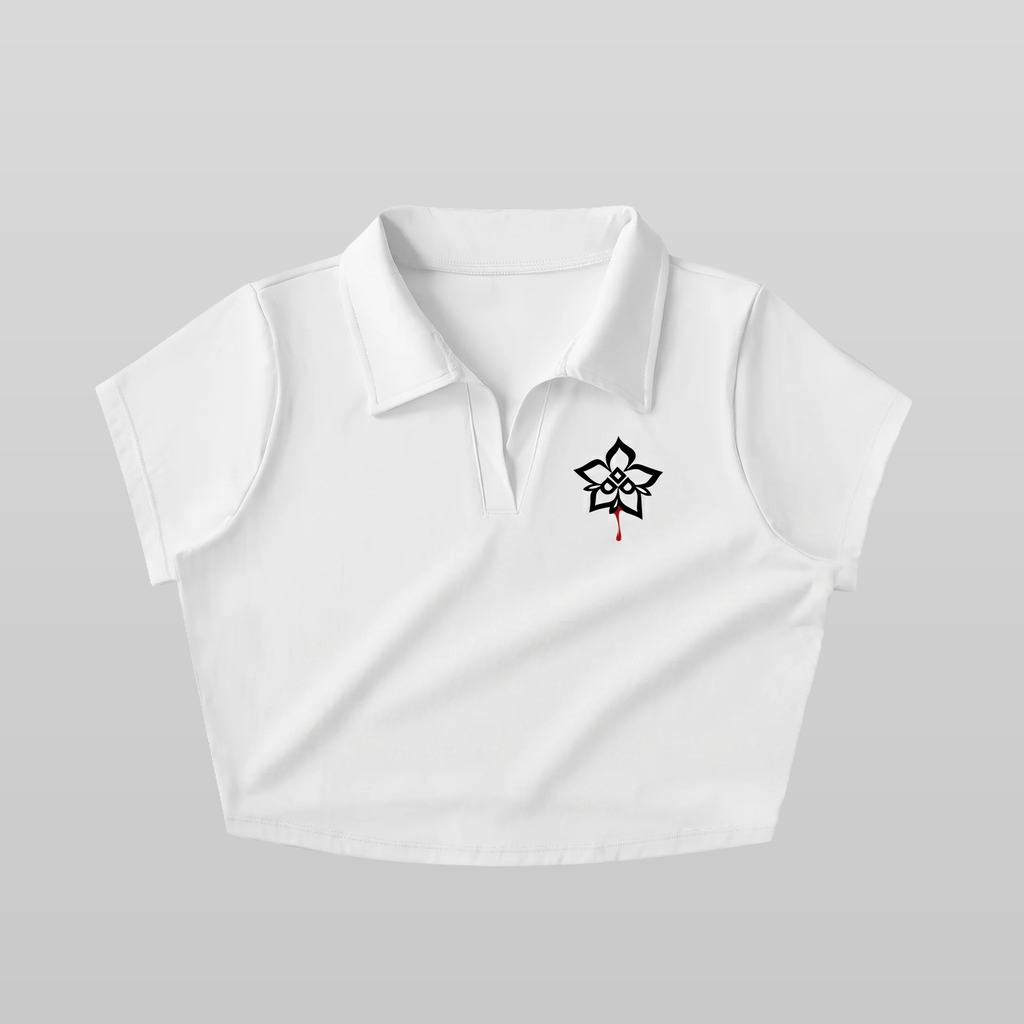 Bleeding Rose Cropped Polo