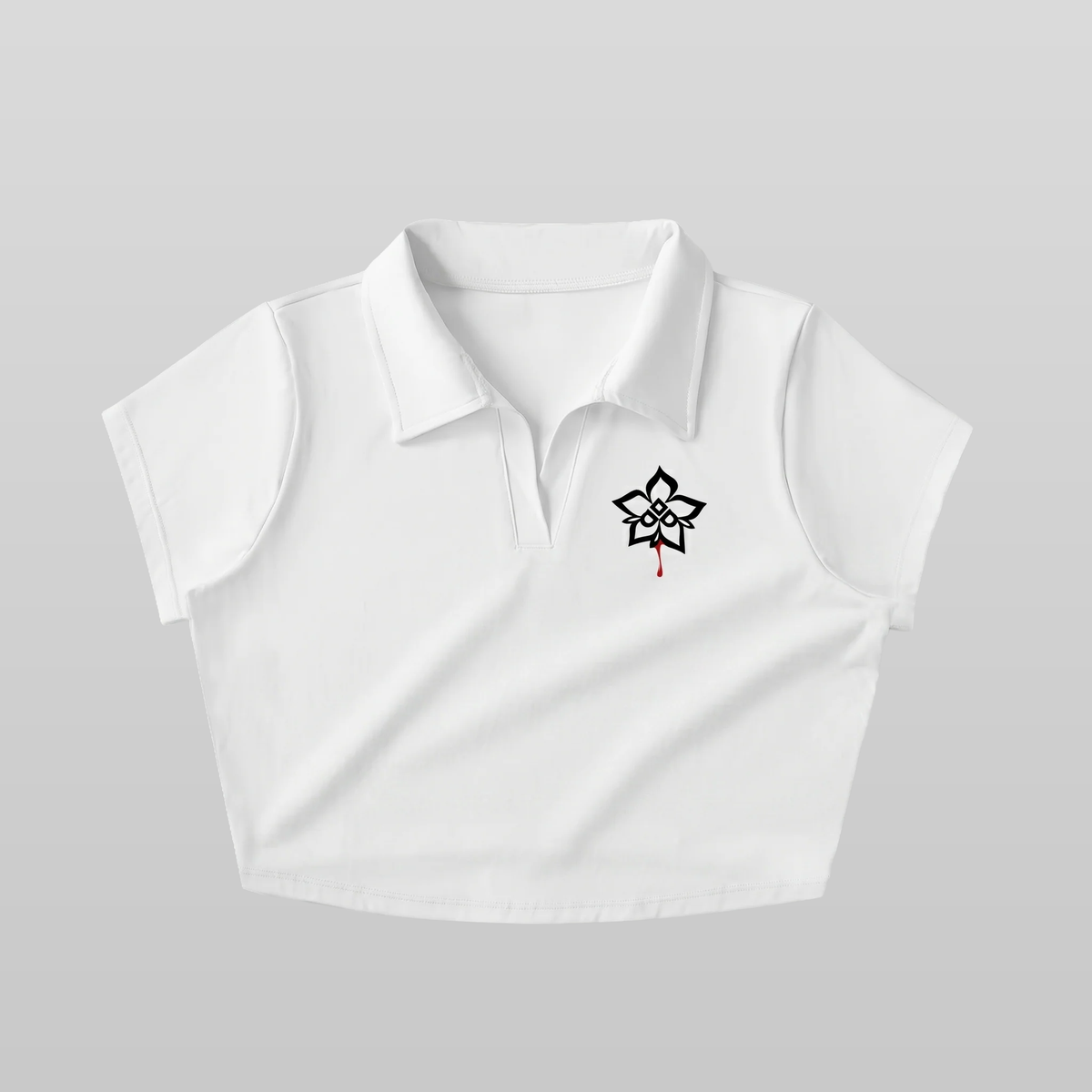Bleeding Rose Cropped Polo