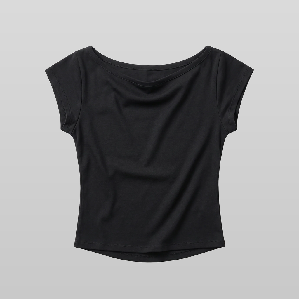 Wide Neck Logo Top