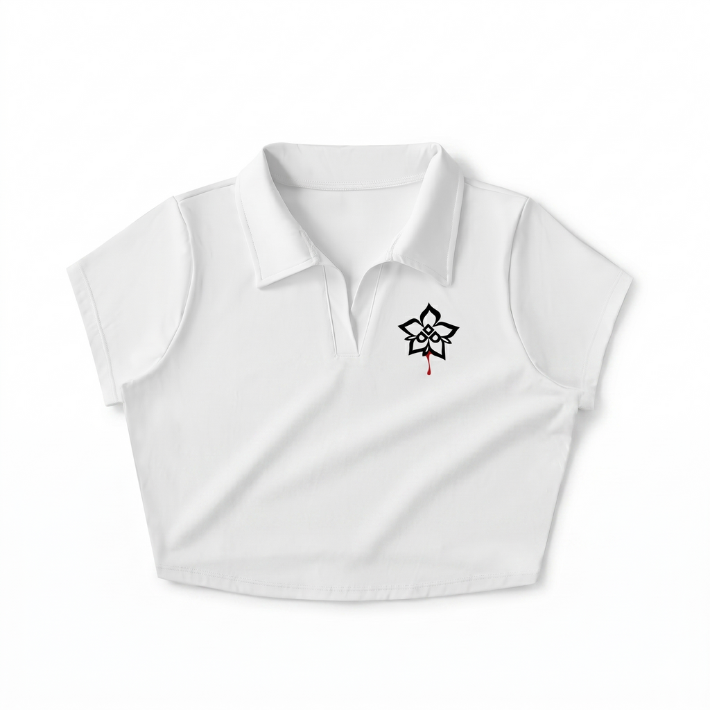 Bleeding Rose Cropped Polo