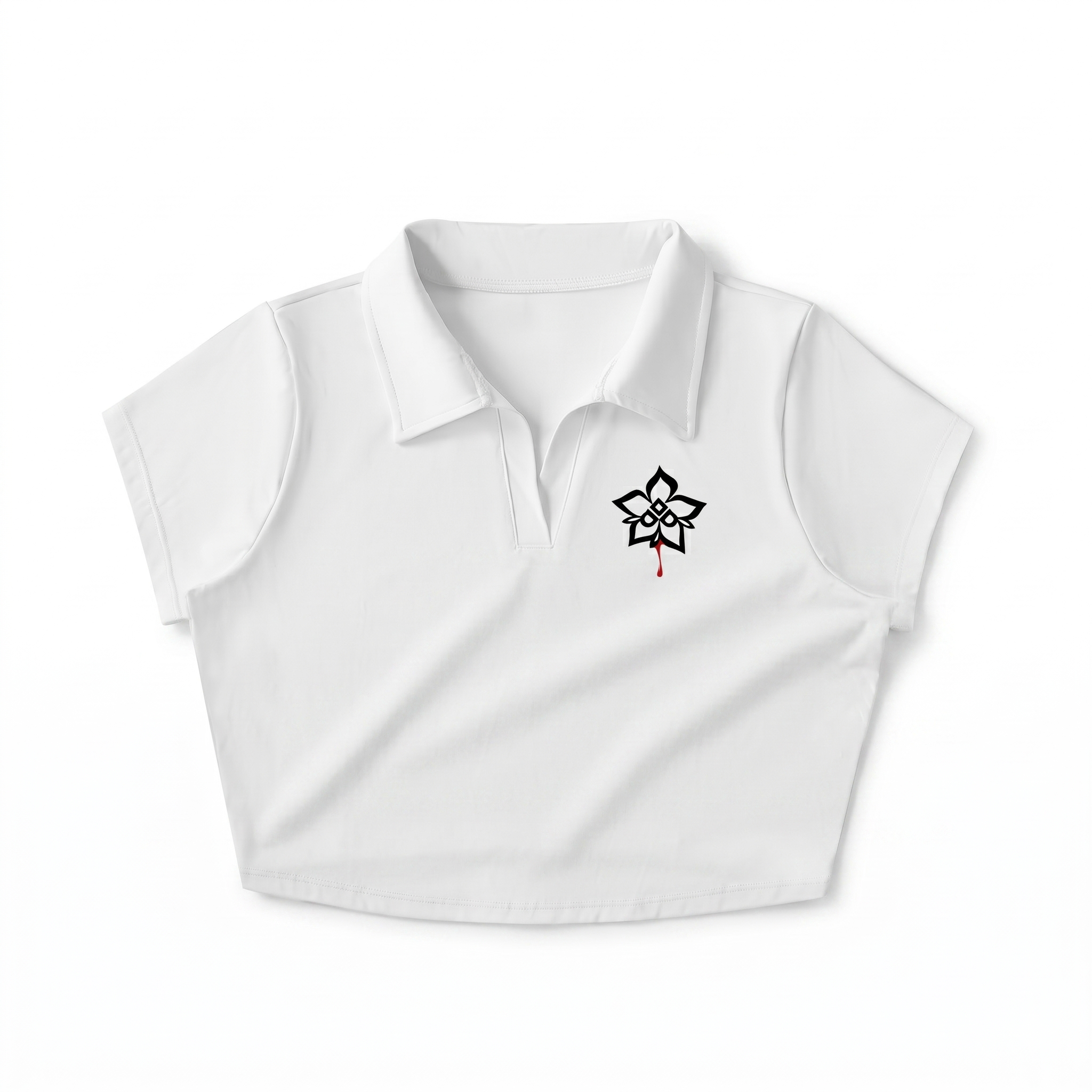 Bleeding Rose Cropped Polo
